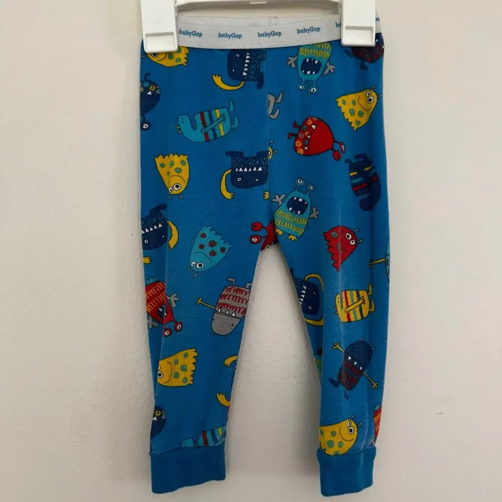 babyGAP Fitted Monster Pajama Sets, Bundle Includes 2 Pair